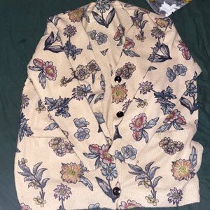 floral cardigan sweater